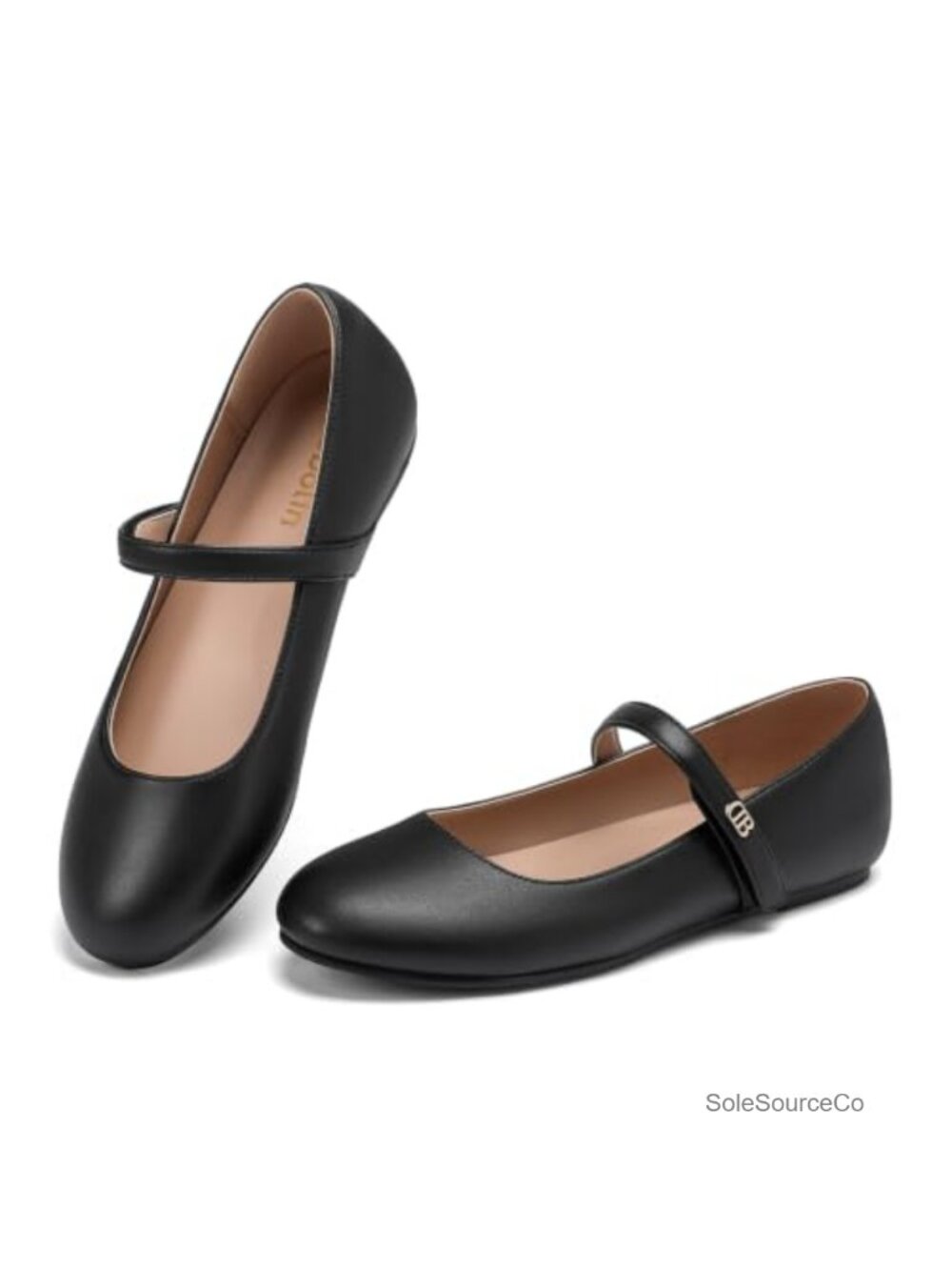 Mary Jane Ballet Flats Faux Leather Arch Support Round Toe Women's